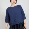 Gingham Blouse in Blue Night