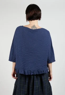 Gingham Blouse in Blue Night