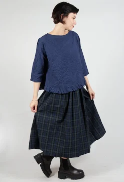 Gingham Blouse in Blue Night
