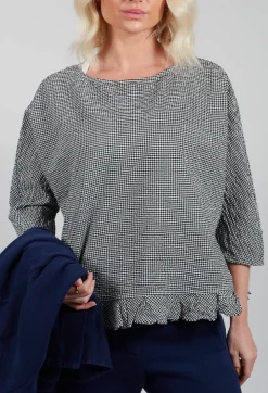 Gingham Blouse in Natural Black