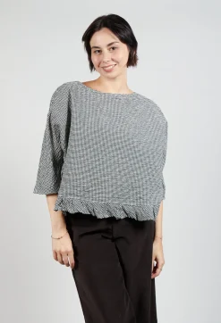 Gingham Blouse in Natural Black