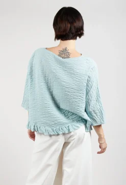 Gingham Blouse in Sea Sky