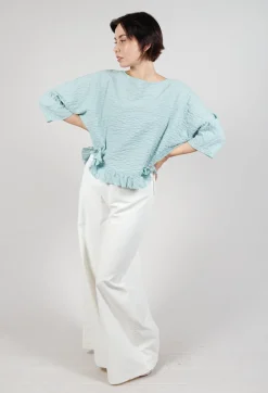 Gingham Blouse in Sea Sky