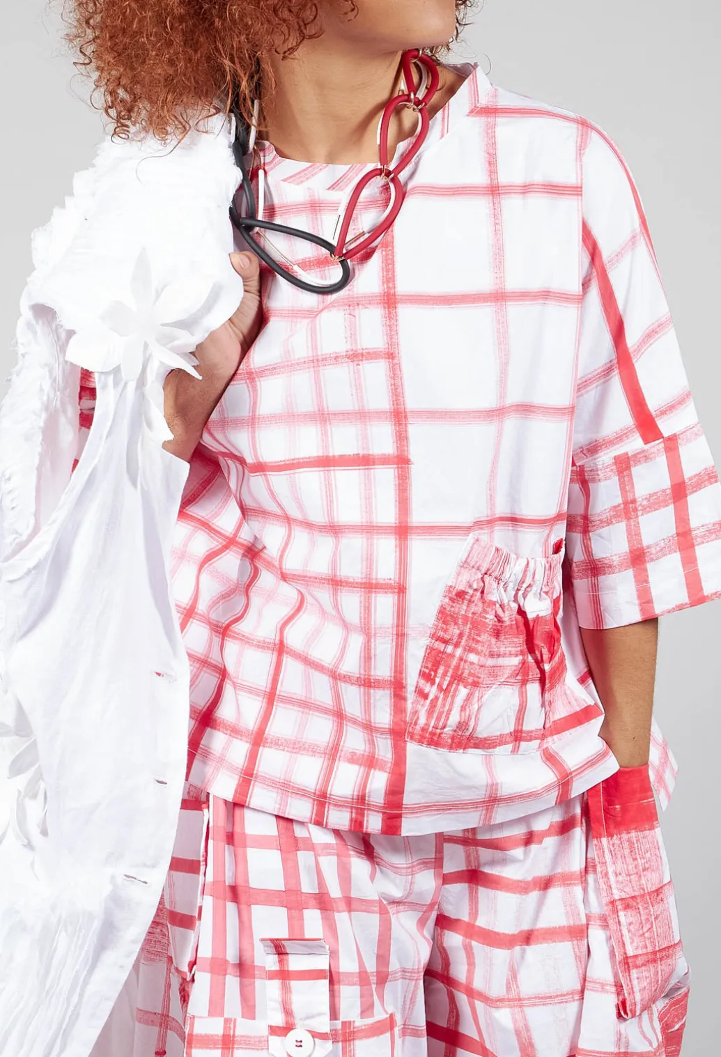 Gingham Picnic Top in Red