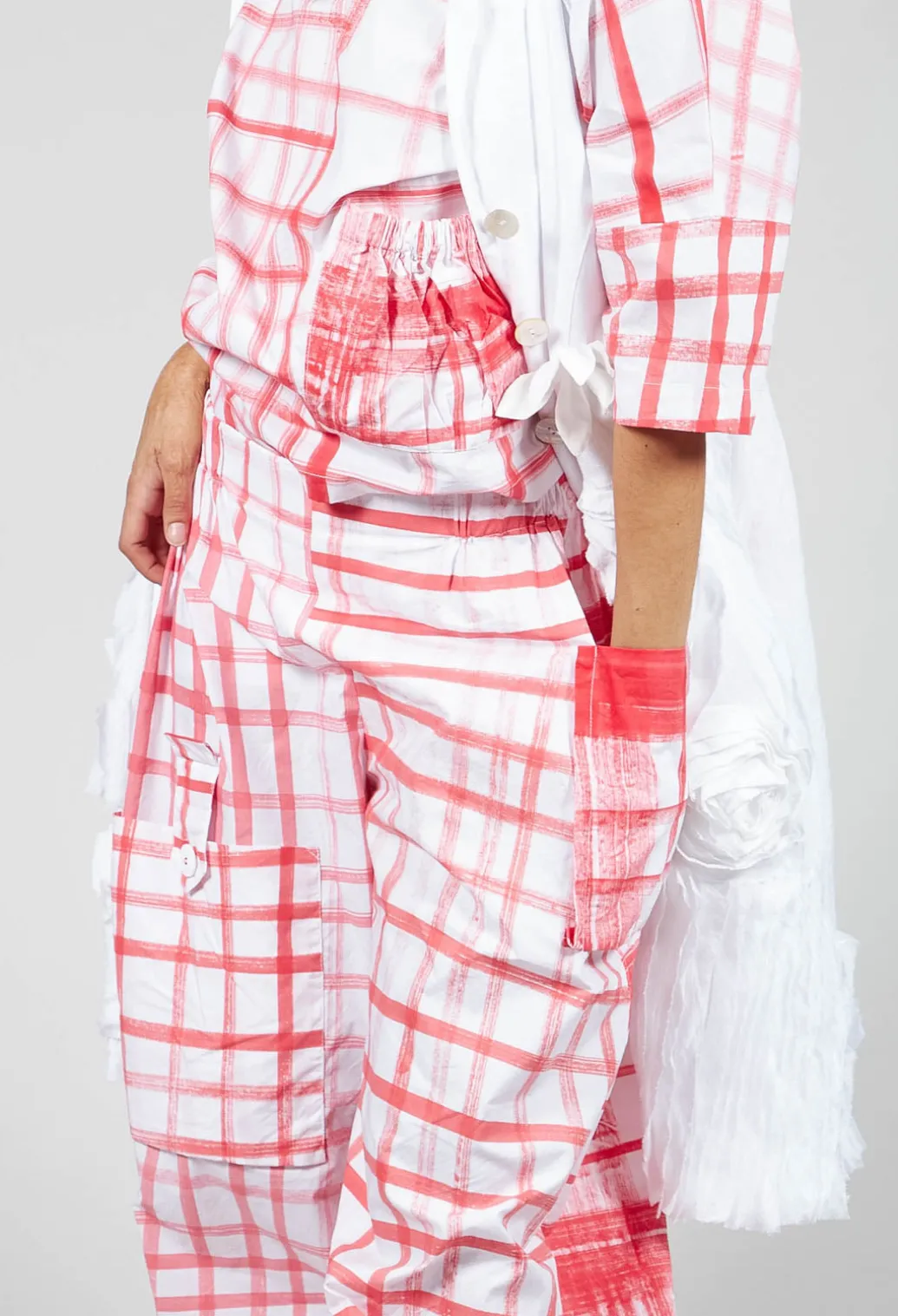 Gingham Picnic Trousers in Red