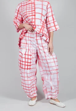 Gingham Picnic Trousers in Red