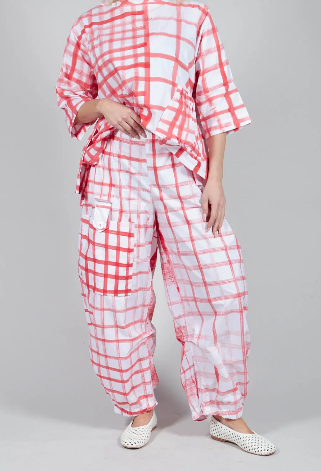 Gingham Picnic Trousers in Red