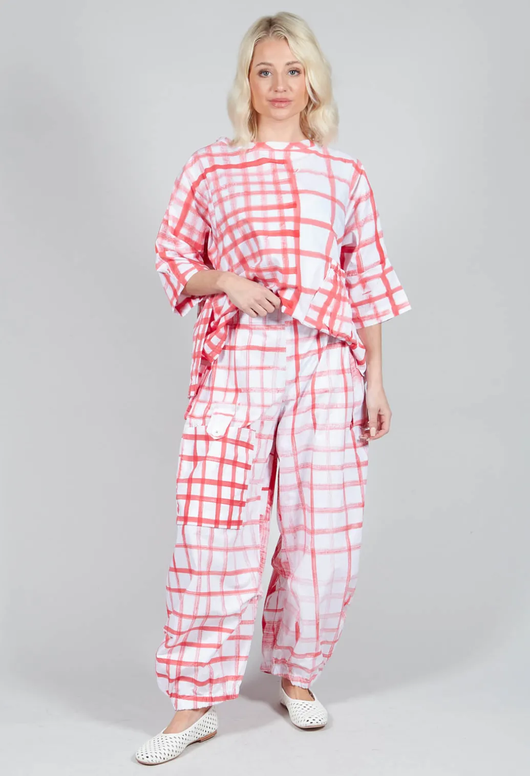 Gingham Picnic Trousers in Red