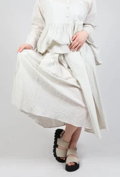 Gingham Skirt in Limestone
