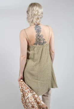 Gingham Tunic Vest in Foglia