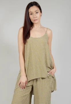 Gingham Tunic Vest in Foglia
