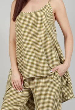 Gingham Tunic Vest in Foglia
