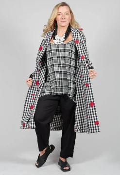 Gingham Tunic Vest in Nero