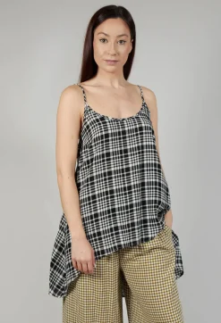 Gingham Tunic Vest in Nero