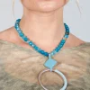 Glass Beaded Choker in Aqua