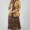 Gloss Satin Blazer in Tobacco