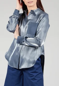 Glossy Shirt in Blue