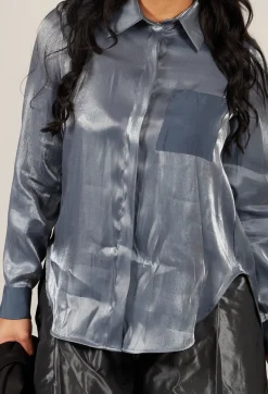Glossy Shirt in Blue