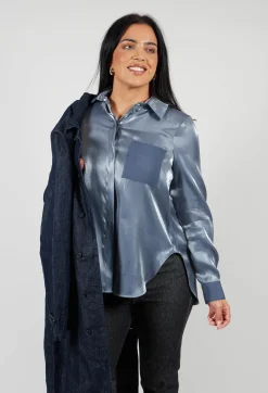 Glossy Shirt in Blue