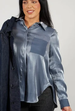 Glossy Shirt in Blue