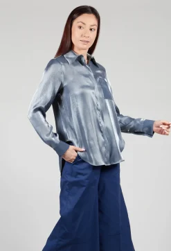 Glossy Shirt in Blue