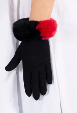 Gloves in Black/Red