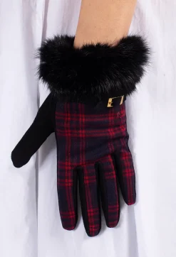 Gloves in Black/Red