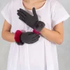 Gloves in Dark Grey/Fuchsia