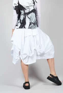 Goga Skirt in White Black