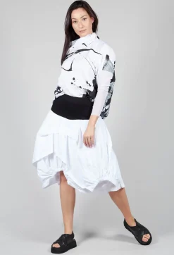 Goga Skirt in White Black