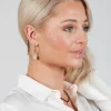 Gold Hoop with Pearl and Starburst Earrings