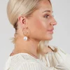 Gold Hoop with Pearl Earrings in Pearl
