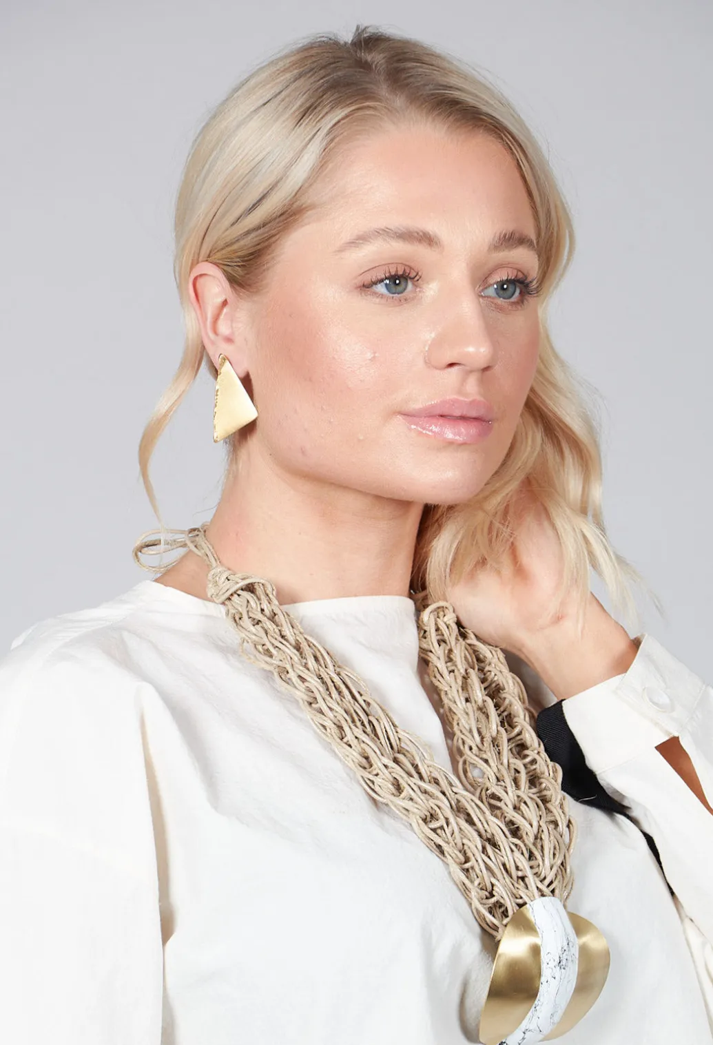 Gold Triangle Earrings