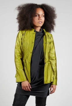Grandad Collar Jacket in Lime