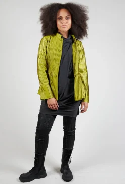 Grandad Collar Jacket in Lime