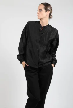 Grandad Collar Shirt in Over Nero