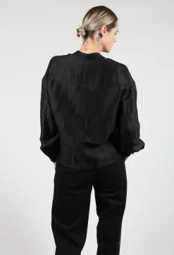 Grandad Collar Shirt in Over Nero