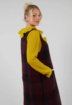 Gray Dress in Maroon