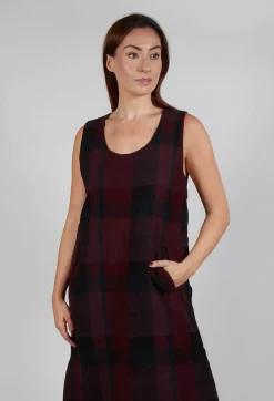 Gray Dress in Maroon