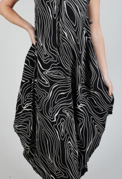 GRKO Dress in Black with White