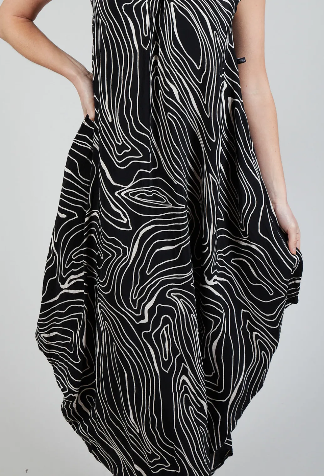 GRKO Dress in Black with White