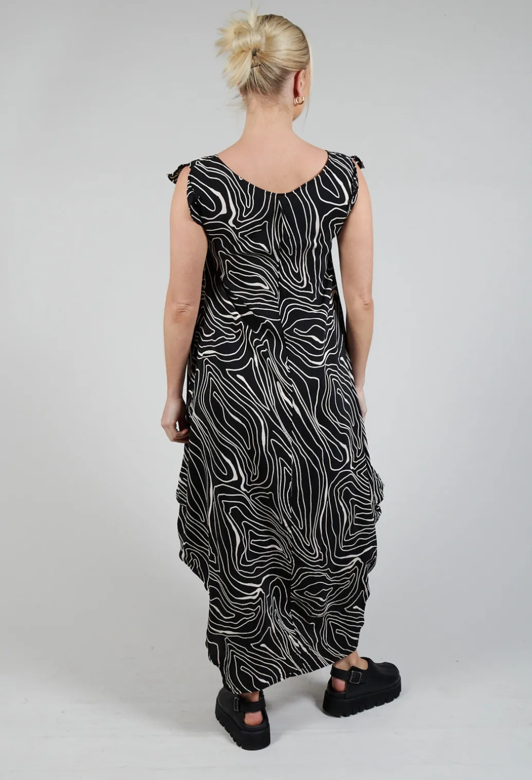 GRKO Dress in Black with White