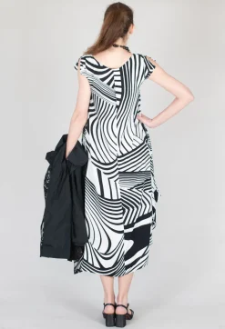 GRKO1 Dress in White with Black