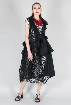 GRKO1 Dress in White with Black