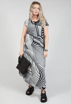 GRKO1 Dress in White with Black