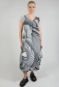 GRKO1 Dress in White with Black