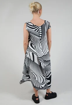 GRKO1 Dress in White with Black