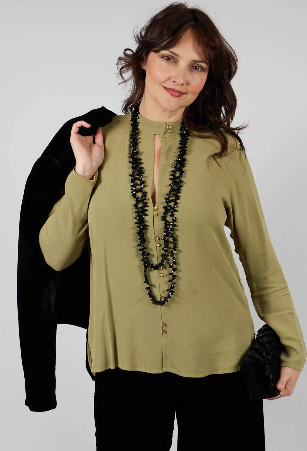 Hacking Blouse in Green