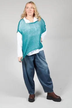 Half Button Through Shirt with Stand Collar in White