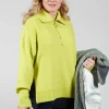 Half Zip Wool Jumper in Lime